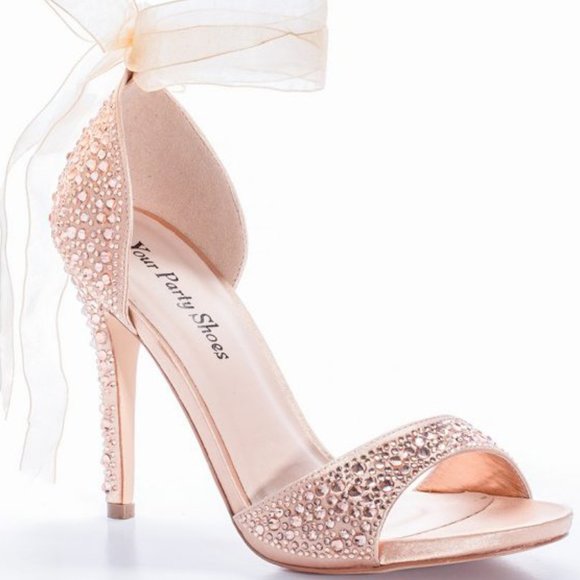 Your Party Shoes Shoes - Your Party Shoes Rose Gold Jeweled Heels